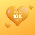 yellow 3D celebration 10k follower